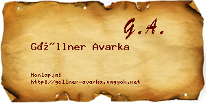 Göllner Avarka névjegykártya